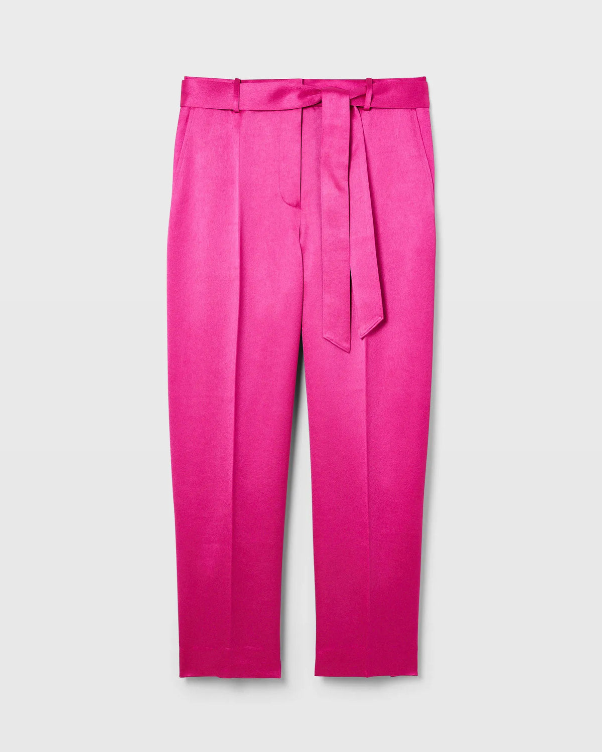 Belted Slim Satin Trouser