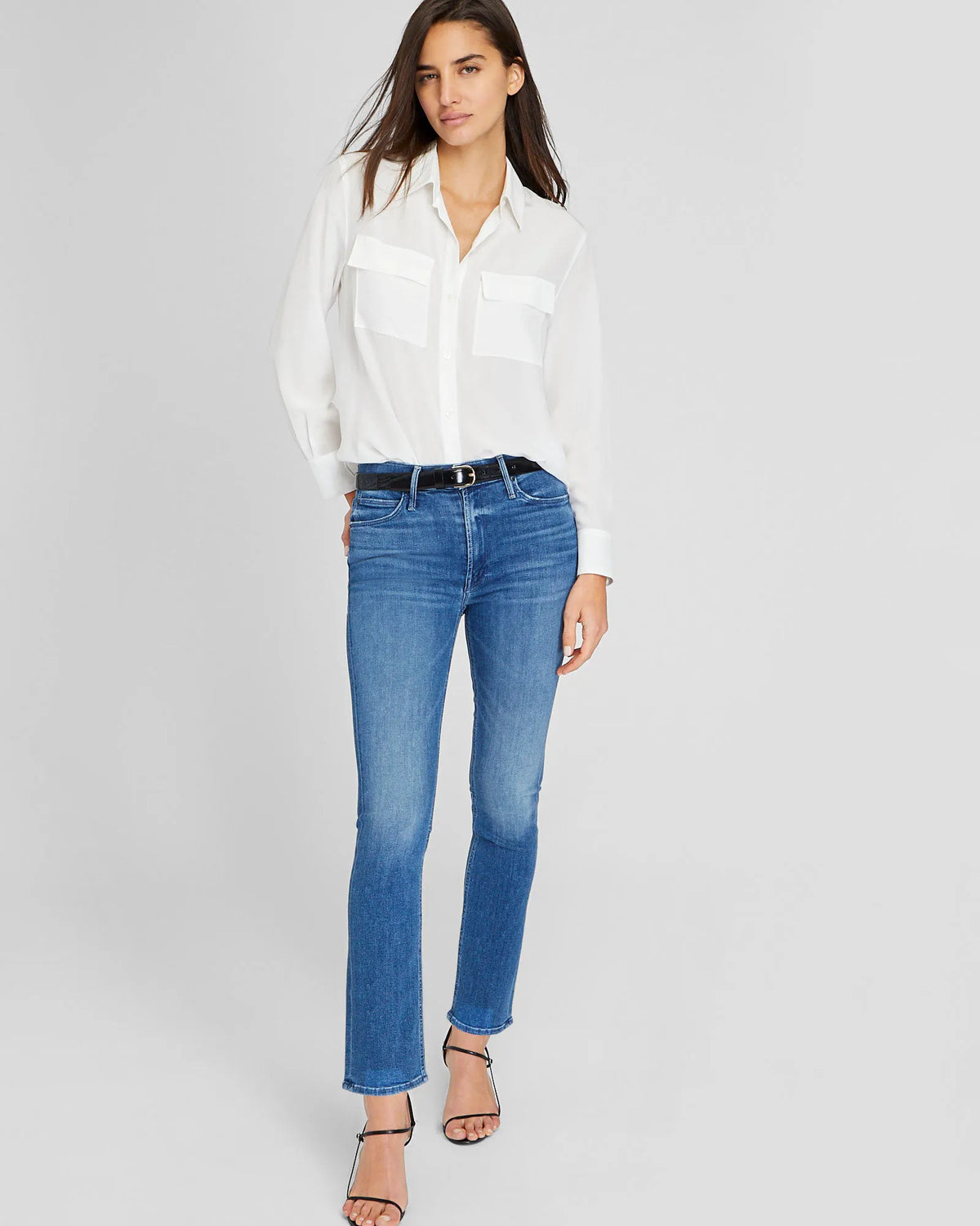 MOTHER Mid Rise Dazzler Ankle Jeans
