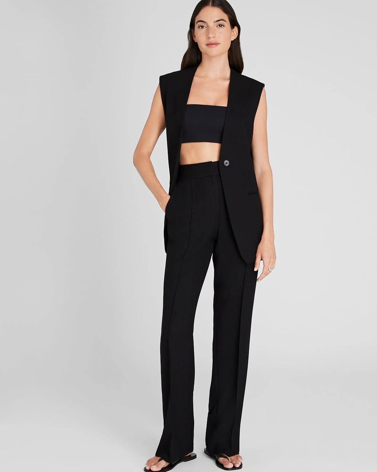 Full-Length Pintuck Trouser
