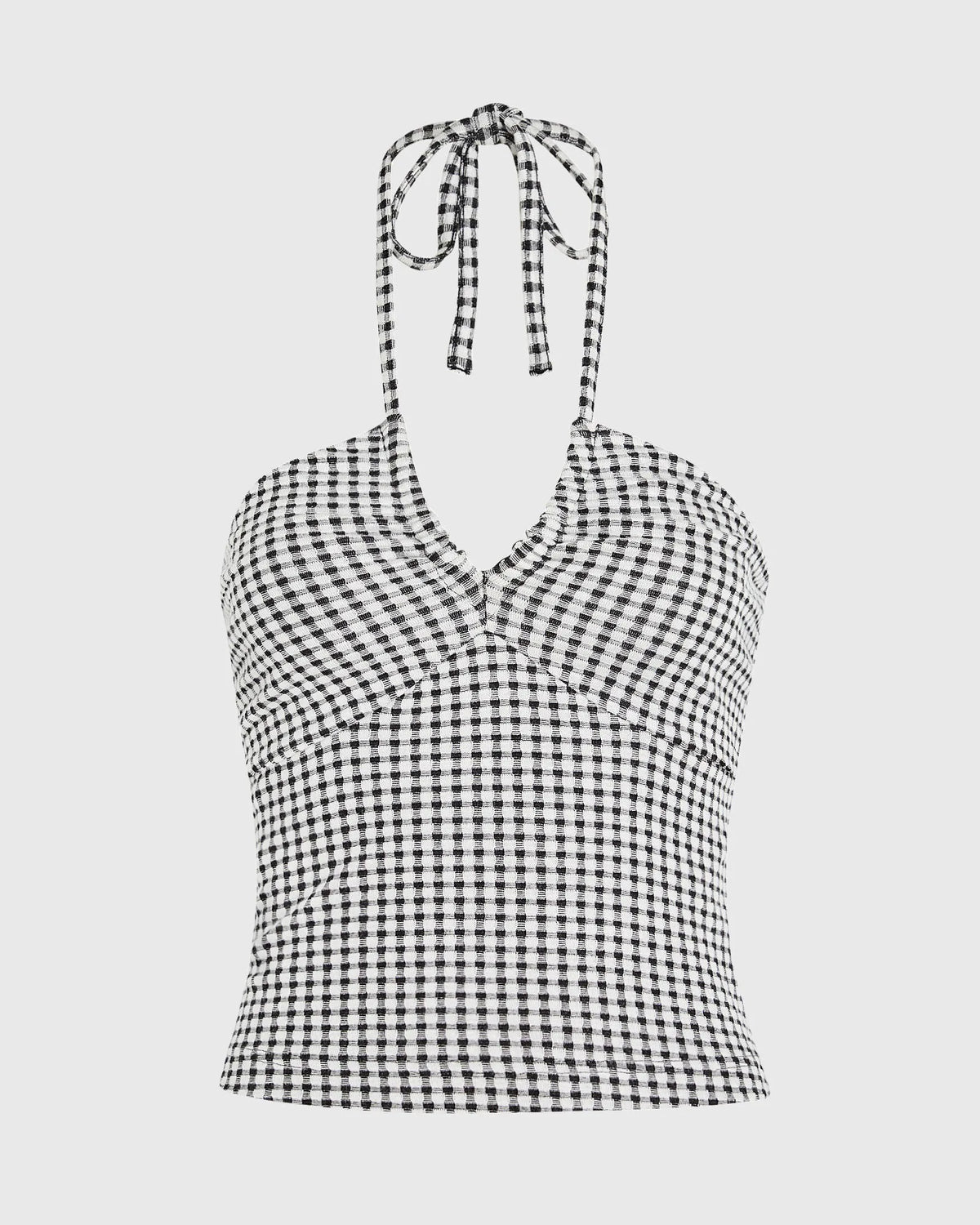 Gingham Knit Top