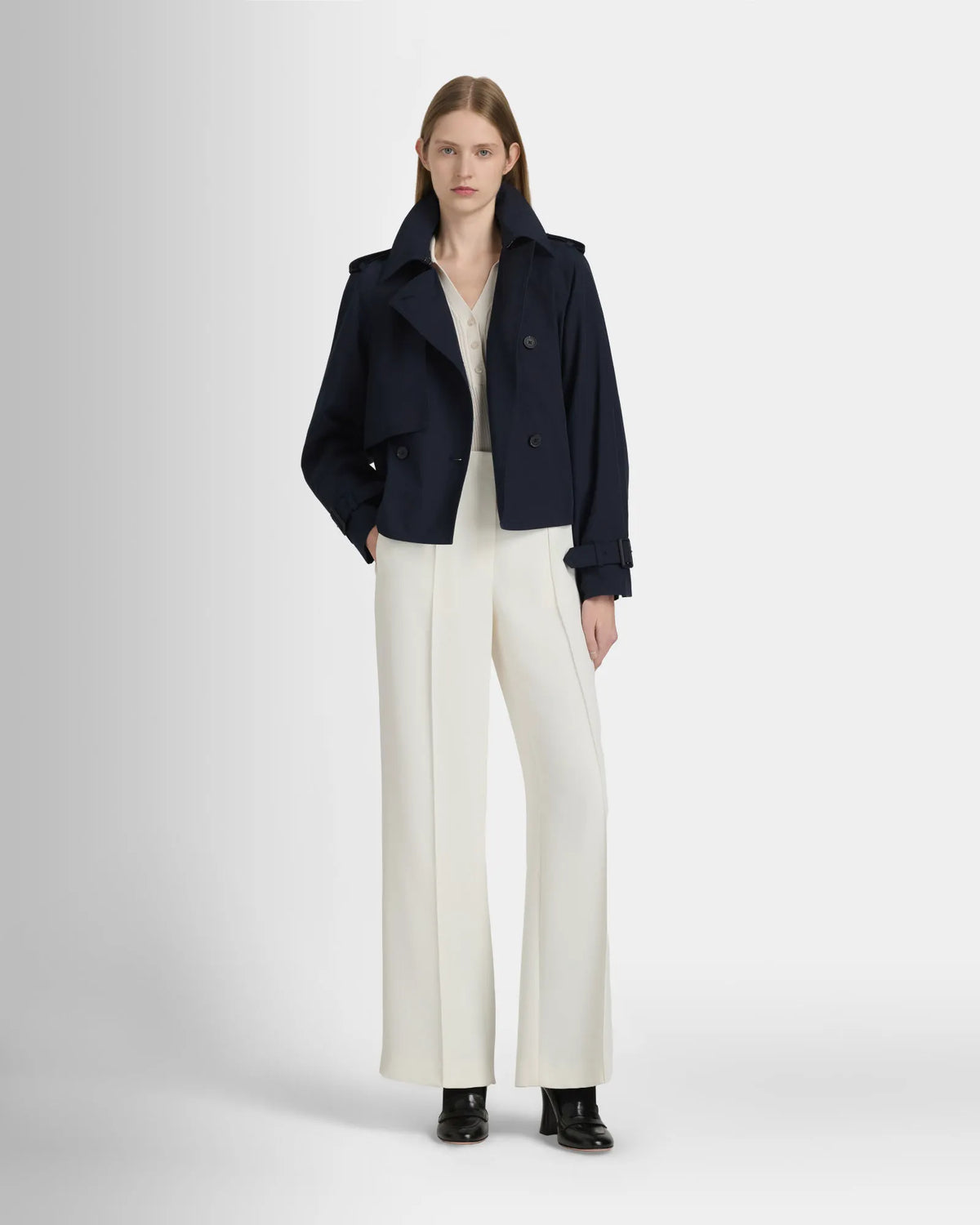 High Rise Fluid Crepe Trouser
