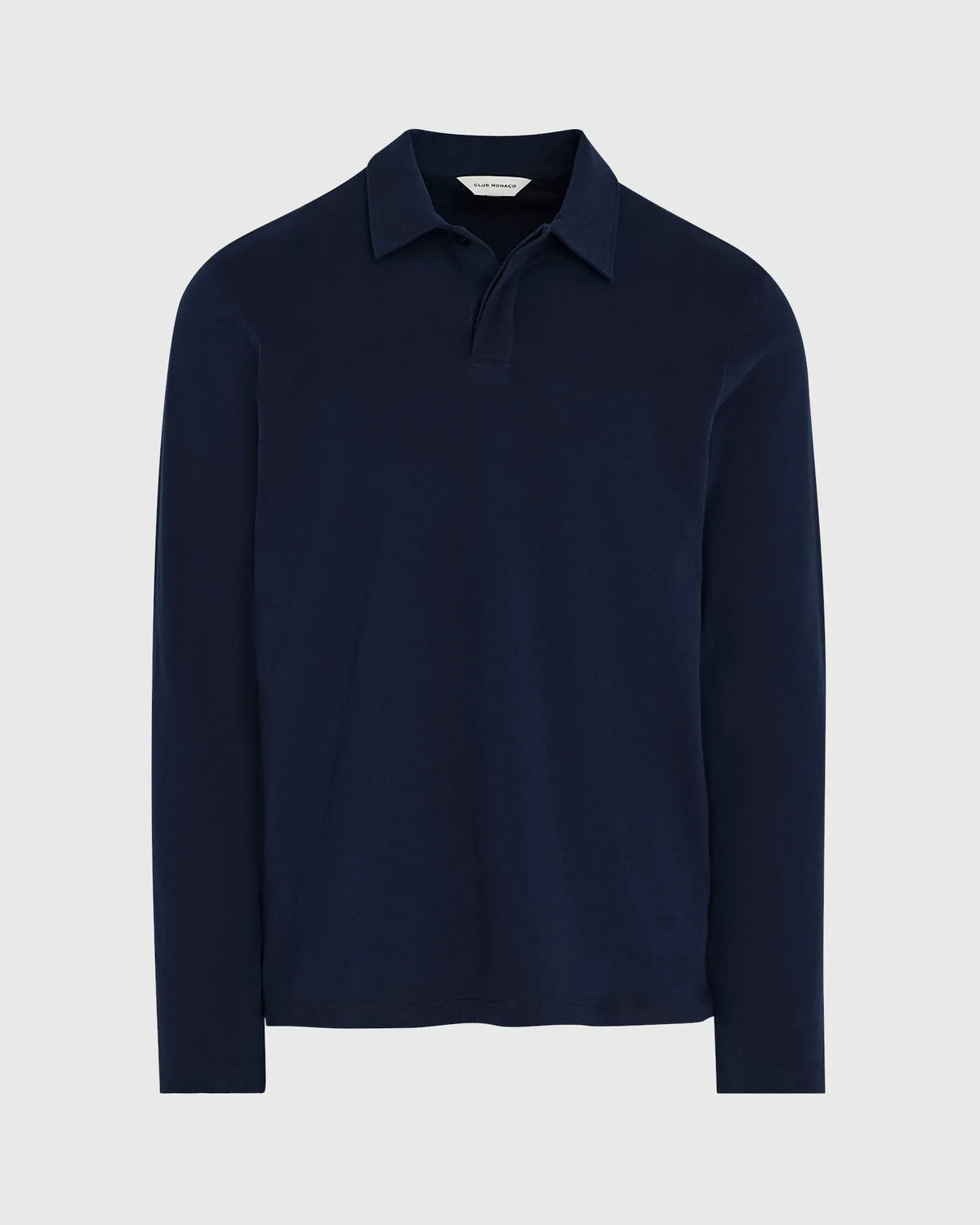 Long-Sleeve Brushed Cotton Polo