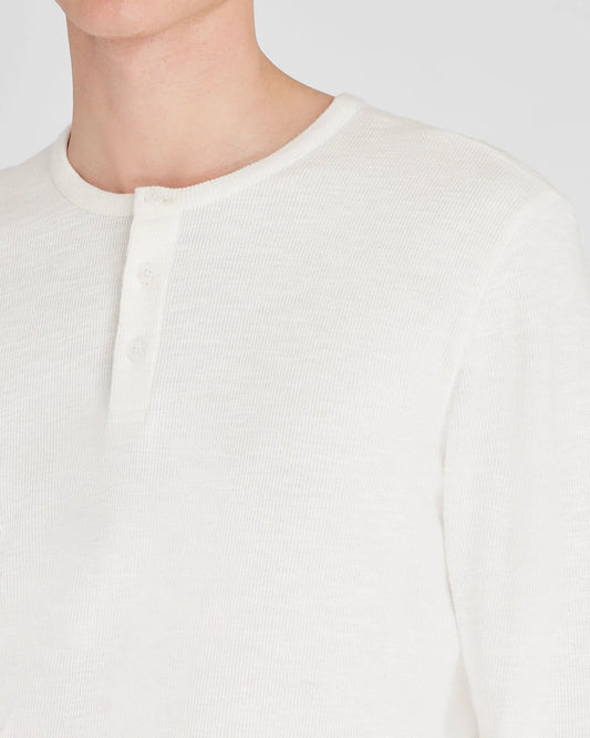 Textured Rib Long-Sleeve Henley
