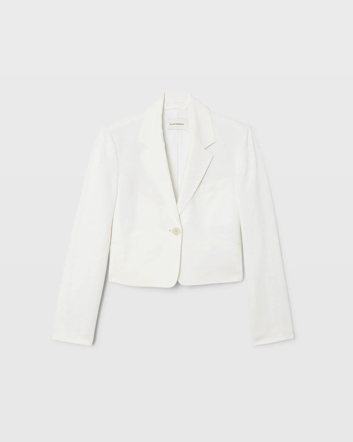 Cropped Linen Blend Blazer