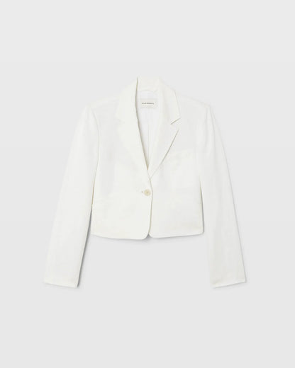 Cropped Linen Blend Blazer