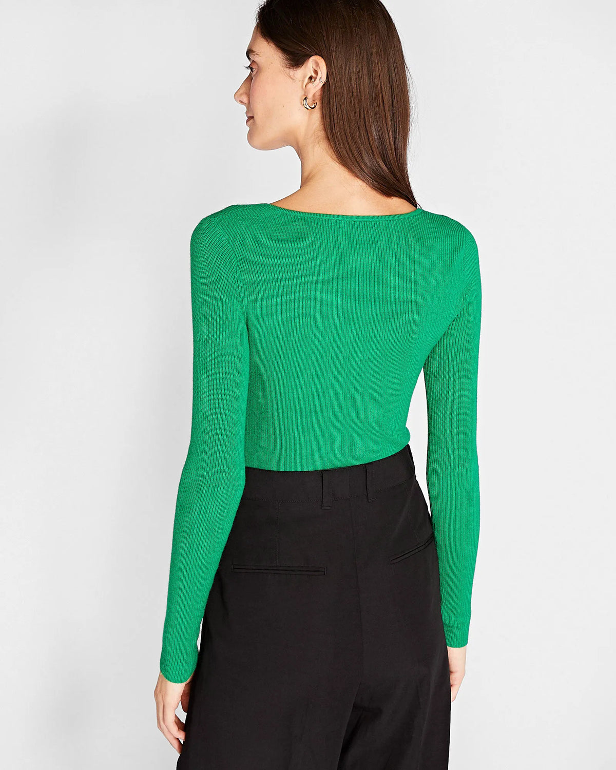 Shrug Neck Rib Sweater