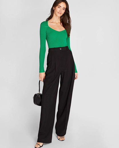 Shrug Neck Rib Sweater