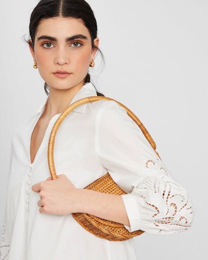Embroidered Eyelet Mini Dress