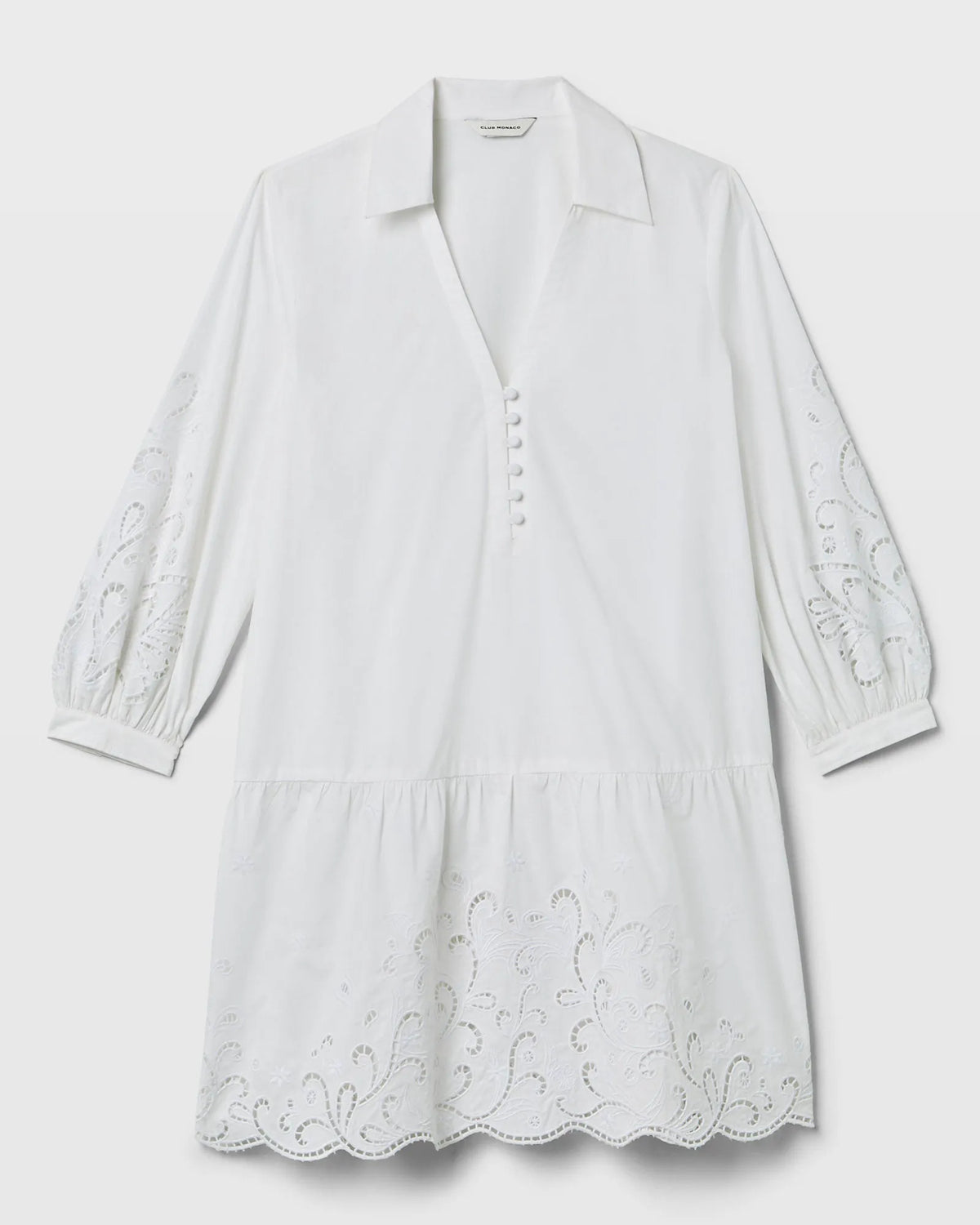 Embroidered Eyelet Mini Dress