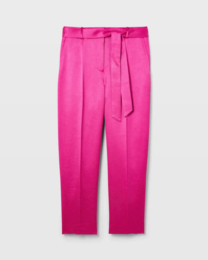Belted Slim Satin Trouser