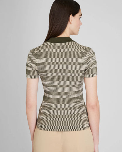 Ribbed Johnny Collar Sweater Tee