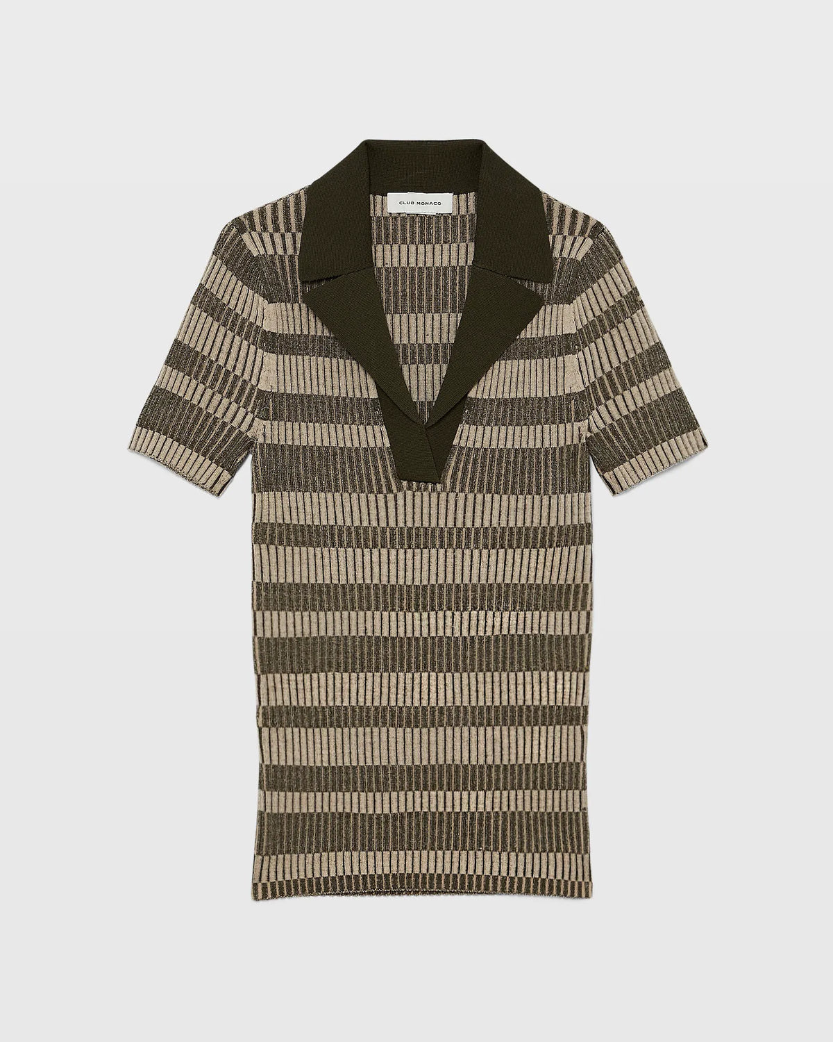 Ribbed Johnny Collar Sweater Tee