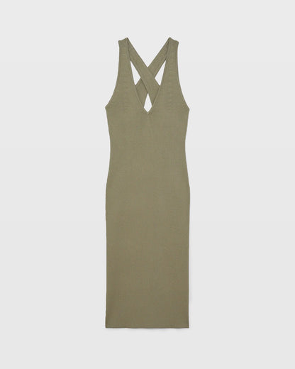 Ribbed Cross Back Dress