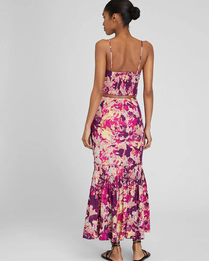 Flounce Hem Maxi Skirt