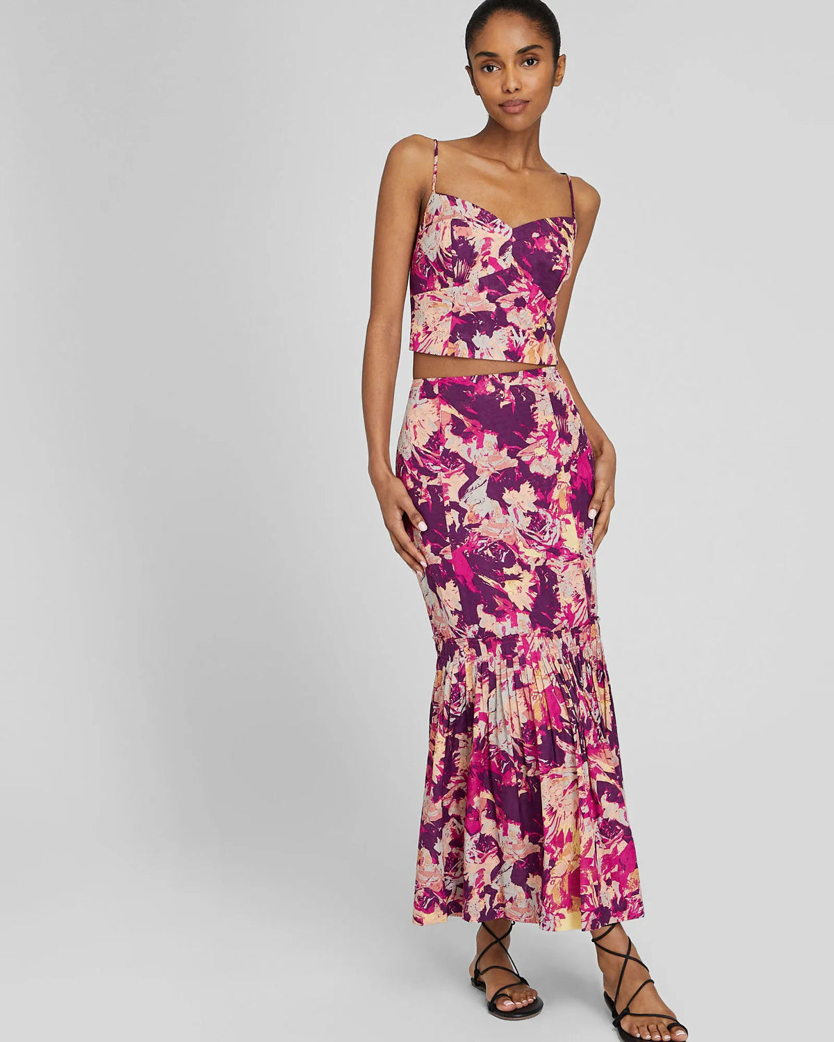 Flounce Hem Maxi Skirt