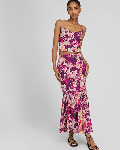 Flounce Hem Maxi Skirt