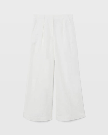 Wide Leg Linen Blend Trouser