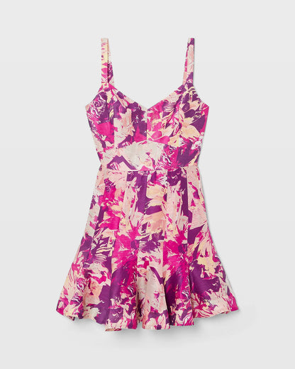 Fluted Hem Mini Dress