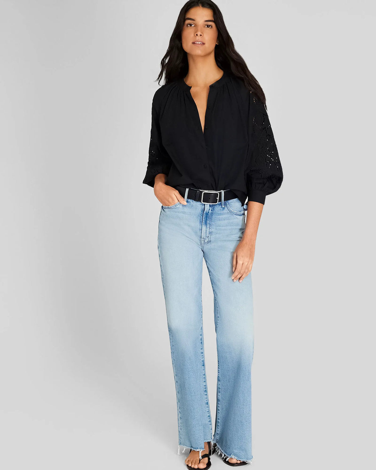Eyelet Sleeve Top