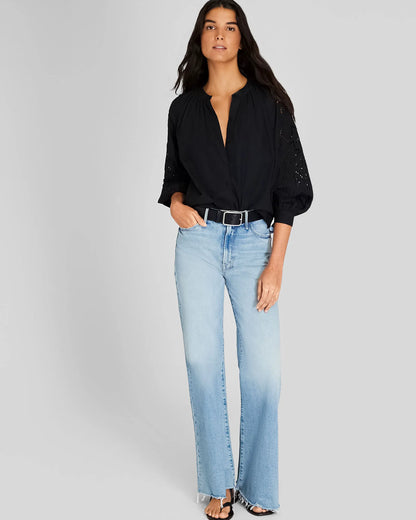 Eyelet Sleeve Top