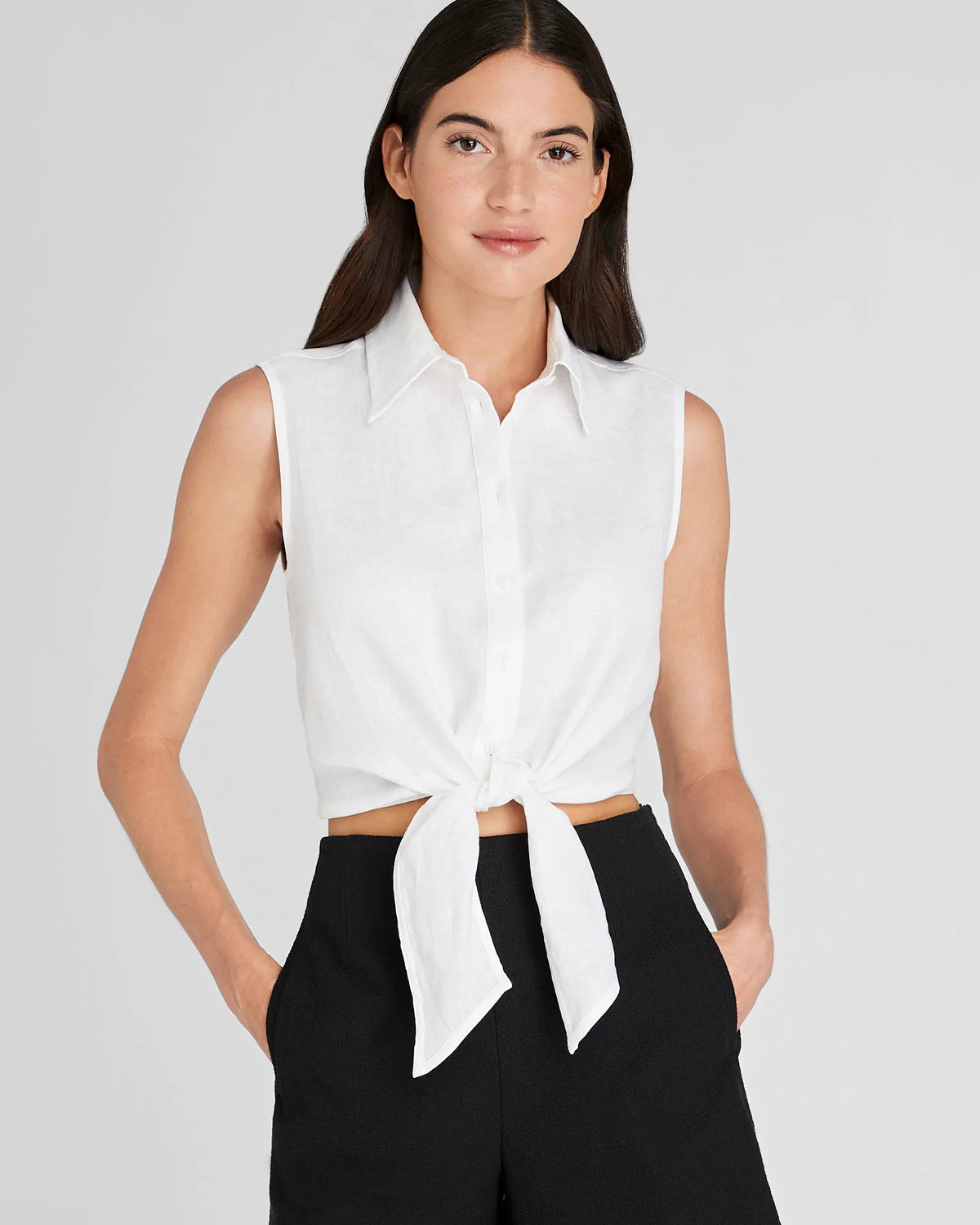 Sleeveless Linen Top