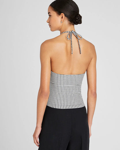 Gingham Knit Top