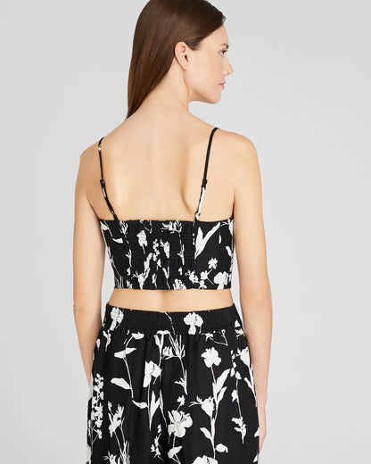 Printed Smocked Bandeau Top