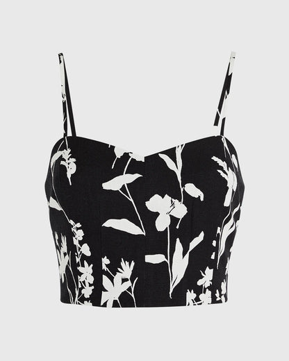Printed Smocked Bandeau Top