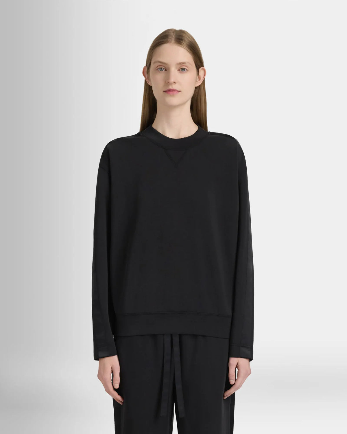 Satin Stripe Sweatshirt