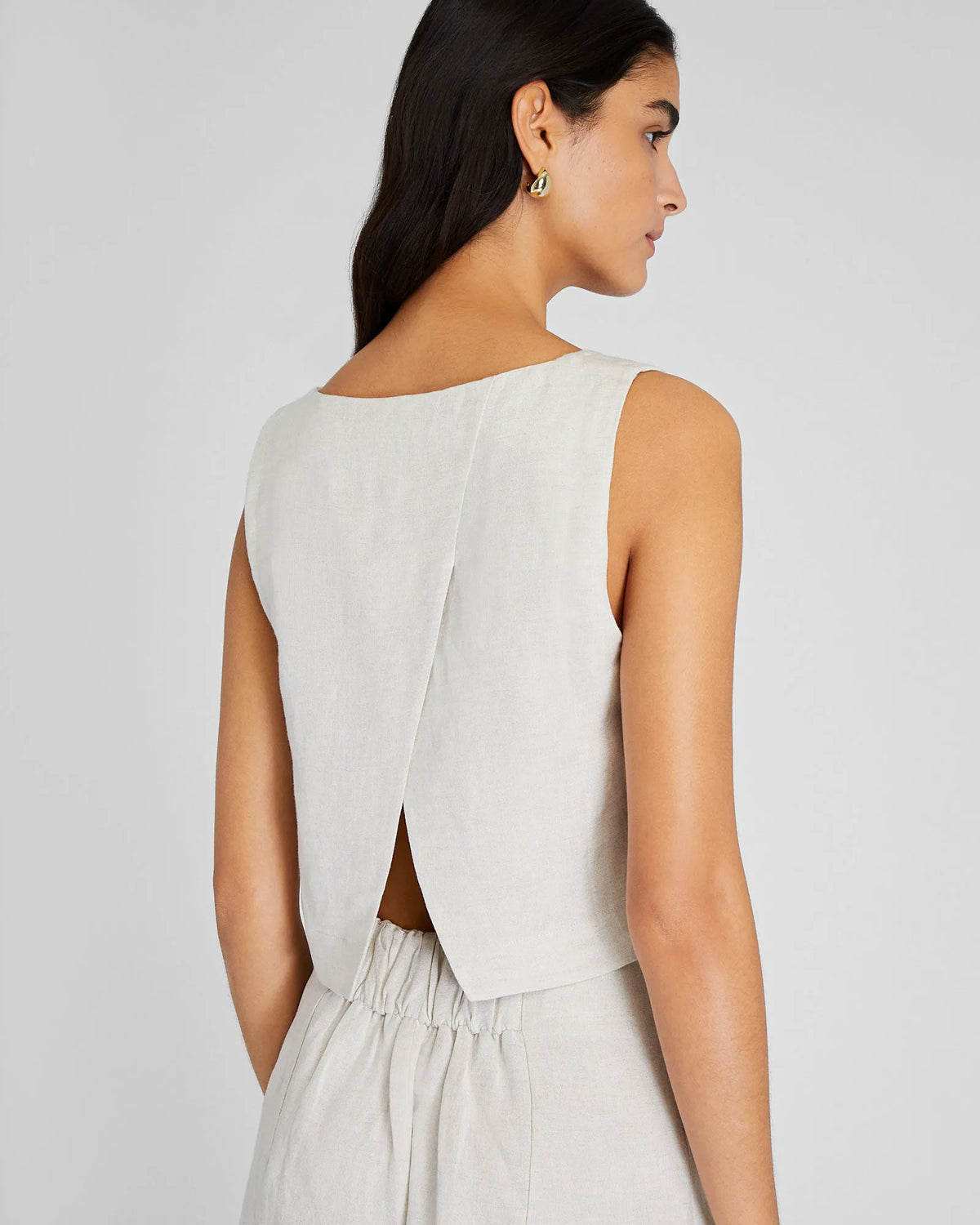 Linen Blend Shell Top