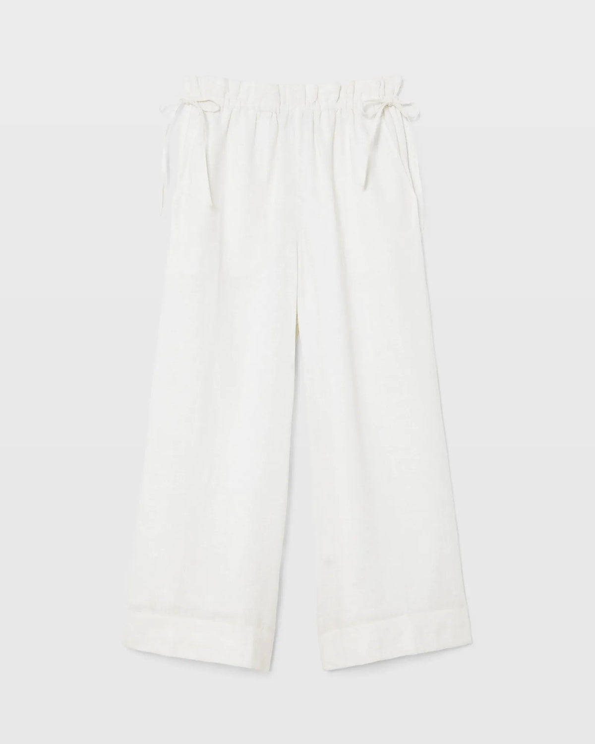 Cropped Linen Side Tie Pant