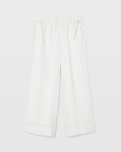 Cropped Linen Side Tie Pant