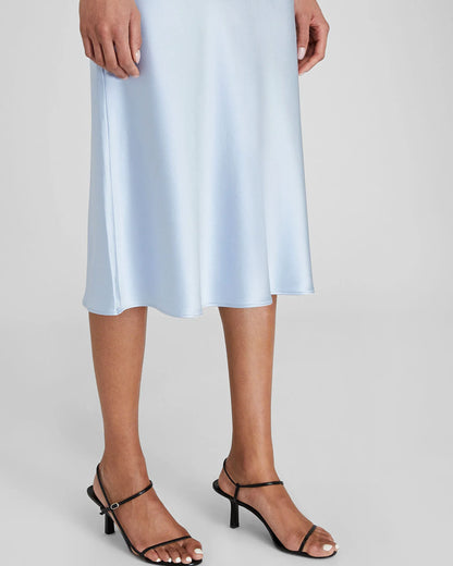 Silk Charmeuse Midi Skirt