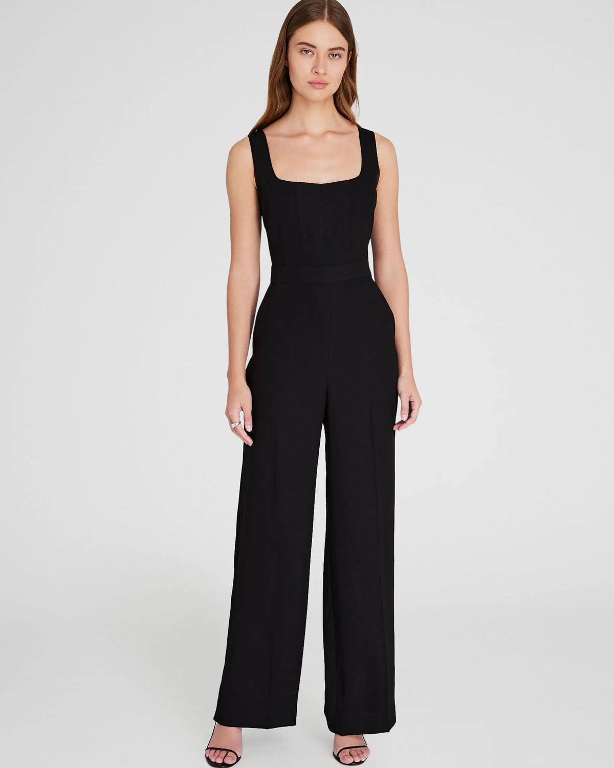 Crepe Square-Neck Jumpsuit