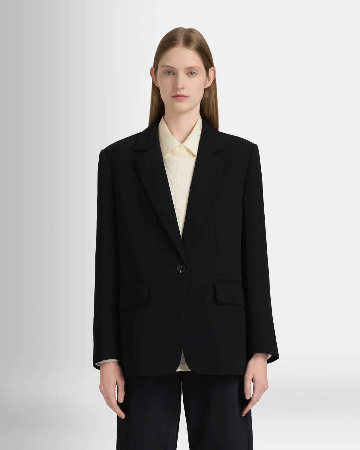 Relaxed Crepe Blazer