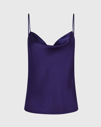 Silk Charmeuse Cowl Neck Cami