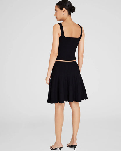 Pleated Mini Knit Skirt