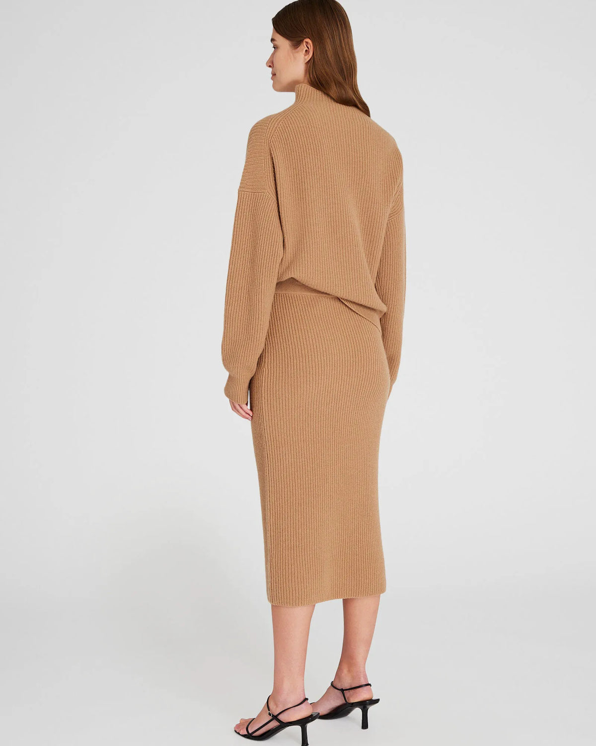 Cashmere Ribbed Midi Skirt