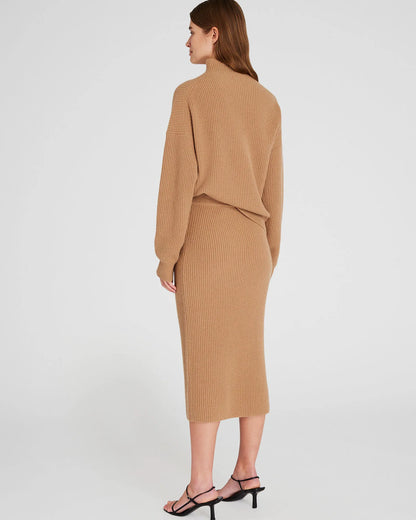 Cashmere Ribbed Midi Skirt
