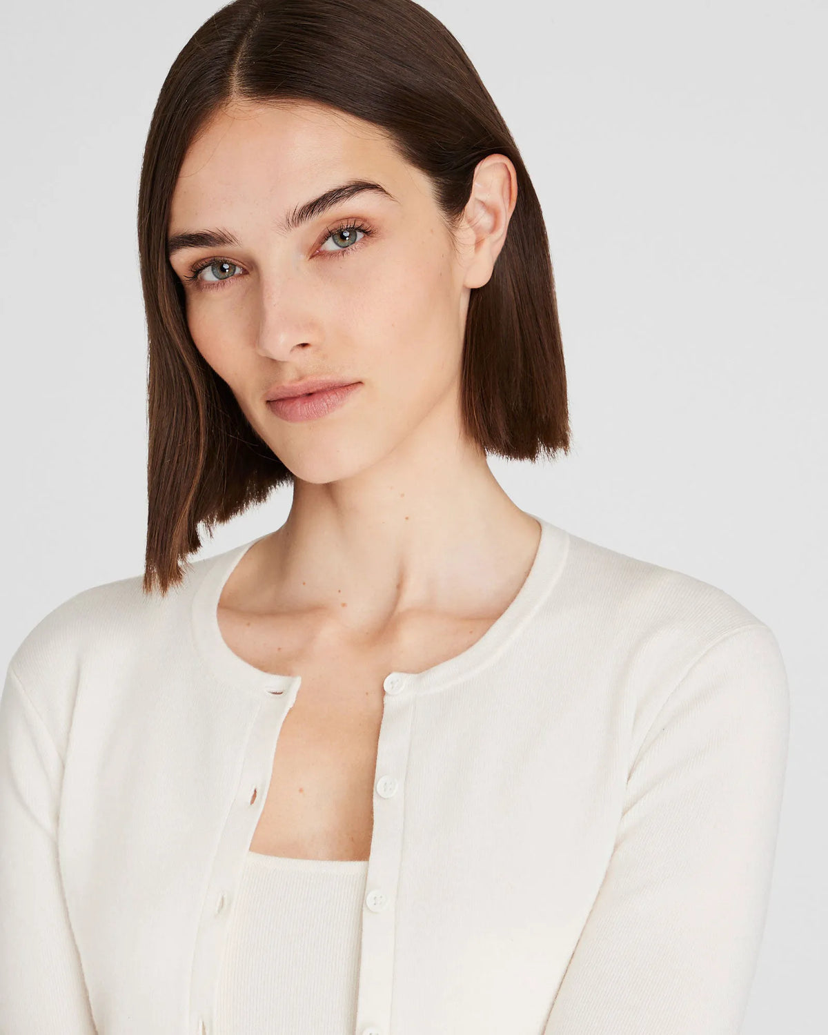 Merino Rib Cropped Cardigan