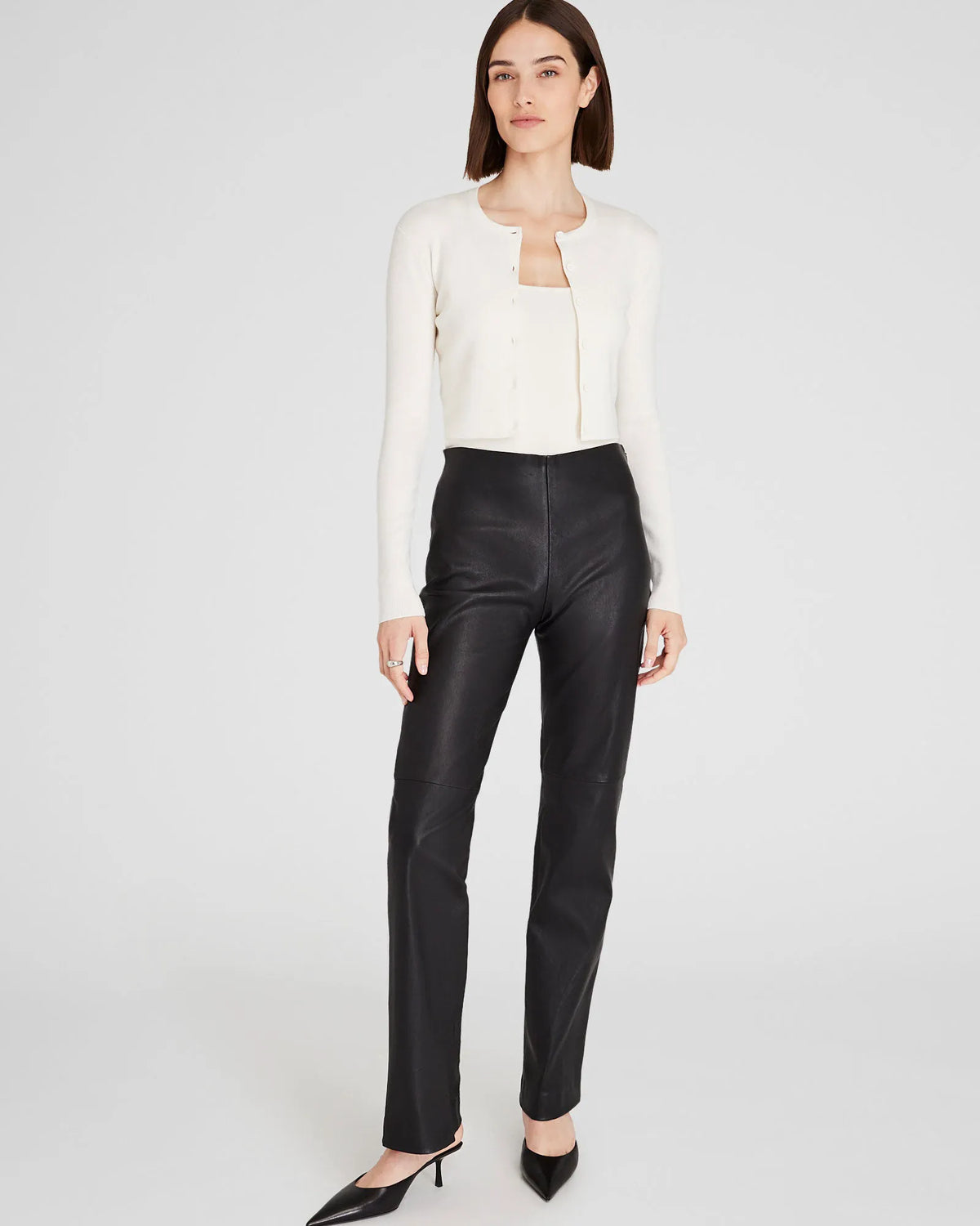 Merino Rib Cropped Cardigan