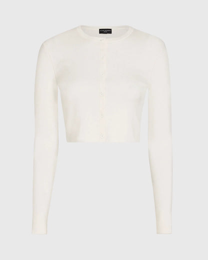 Merino Rib Cropped Cardigan