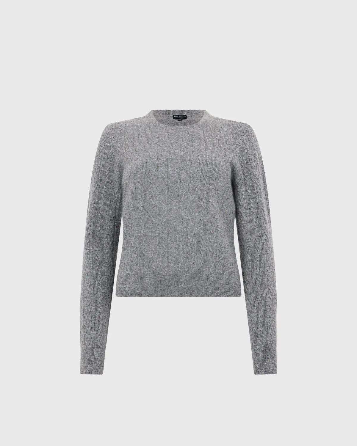 Cashmere Mini Cable Long Sleeve Crew