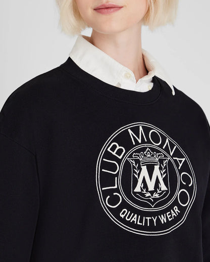 Cropped Crest Crewneck