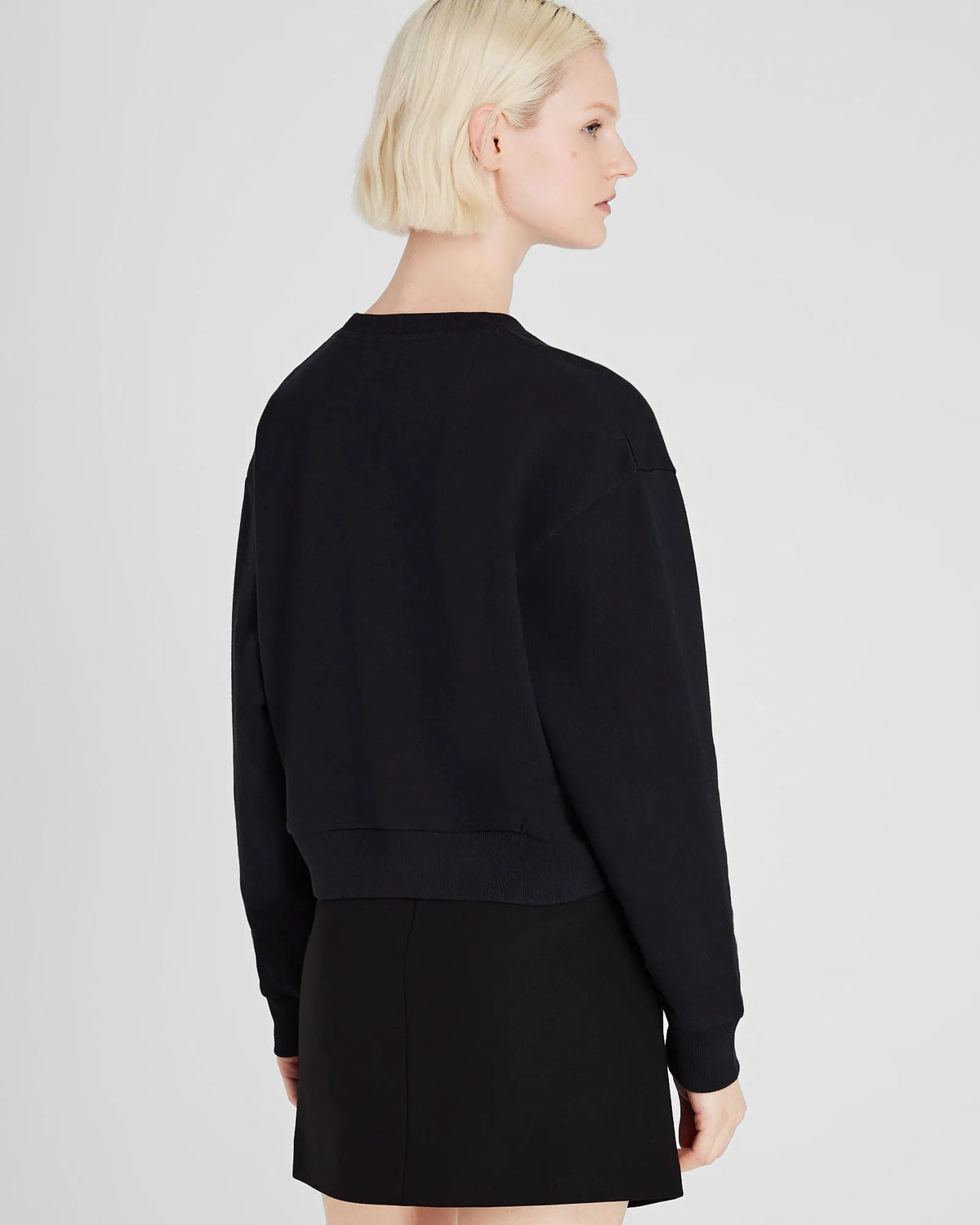 Cropped Crest Crewneck