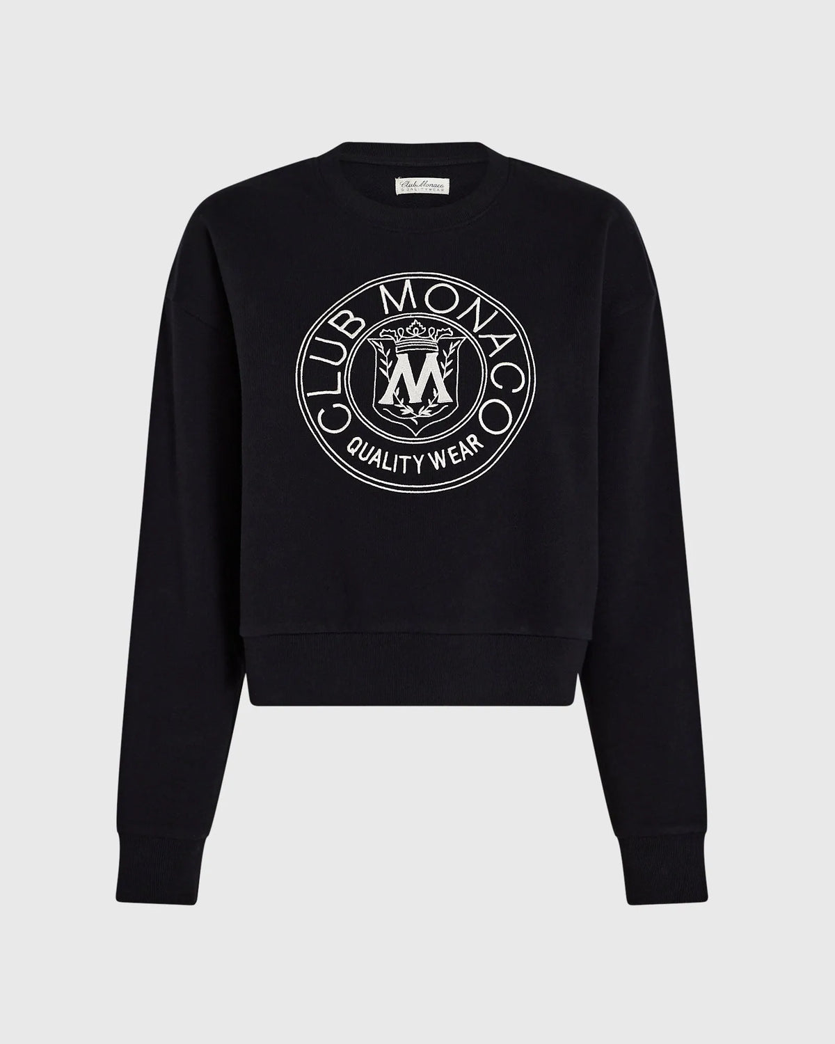Cropped Crest Crewneck