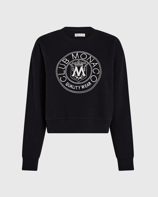 Cropped Crest Crewneck