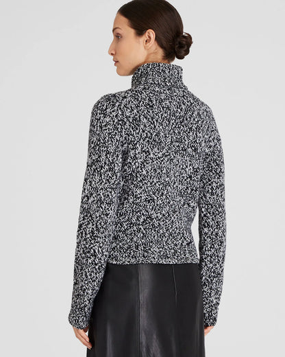 Wool-Blend Marled Turtleneck Sweater