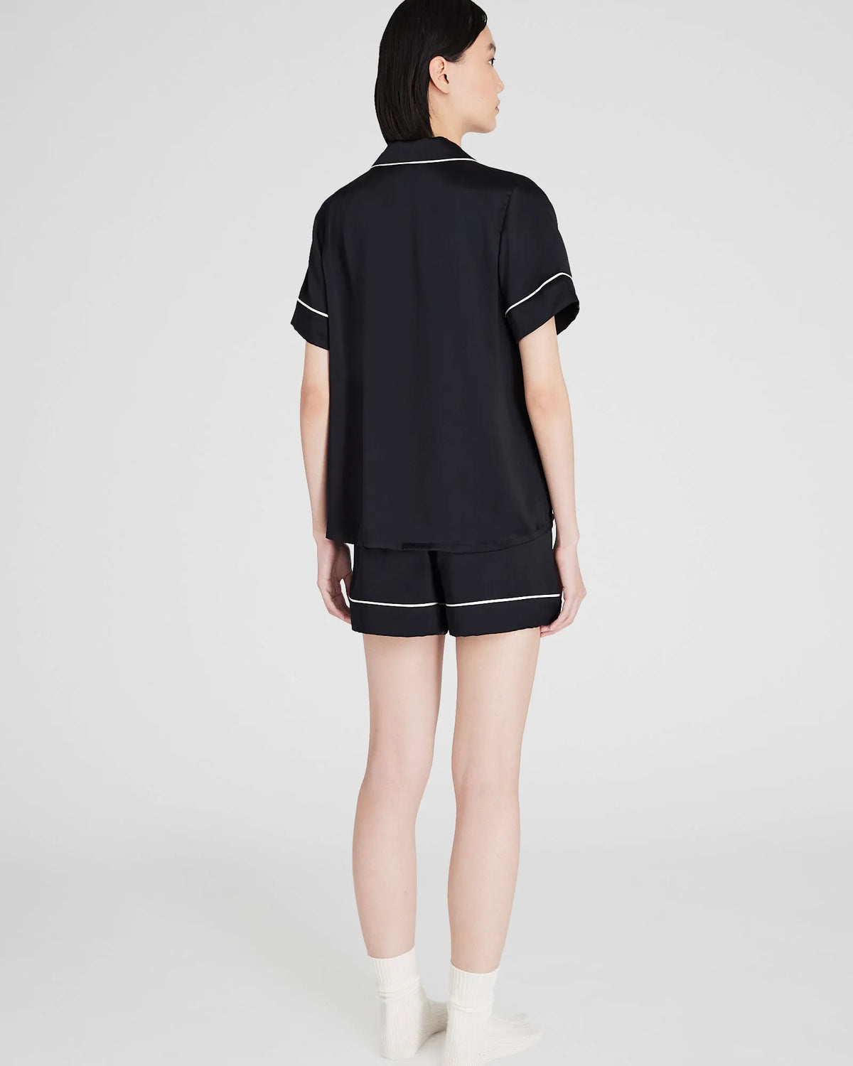 Silk Short-Sleeve Pajama Set