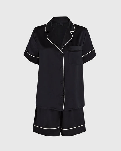 Silk Short-Sleeve Pajama Set